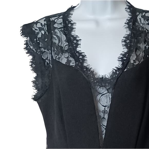 BCBGeneration Women's Black Fabric and Lace Mini Dress.Size 8 - Picture 5 of 12